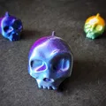 Bộ Nhẫn và Móc Khóa Đầu Lâu Khớp Nối Fidget Skull - Thumbnail 7