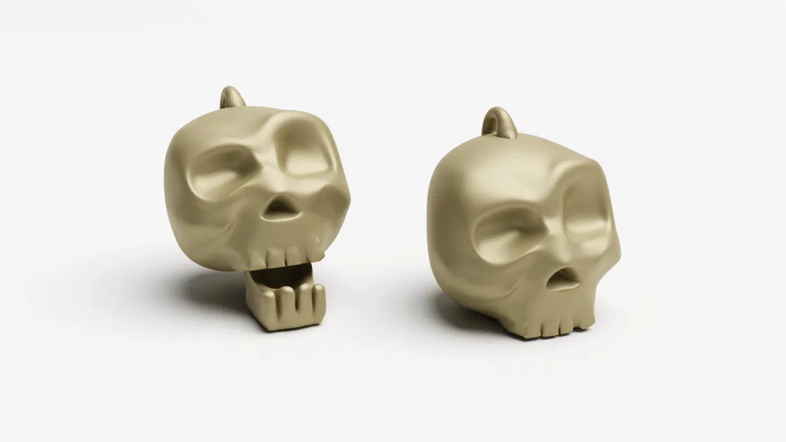 Bộ Nhẫn và Móc Khóa Đầu Lâu Khớp Nối Fidget Skull - Image 9