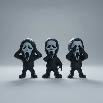 Ghostface - Mô Hình Tượng Trưng "Không Thấy, Không Nghe, Không Nói"