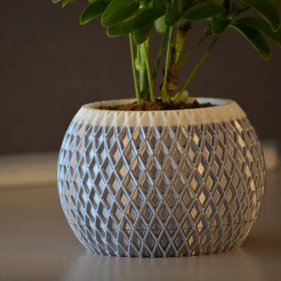 Chậu Cây Hiện Đại 002 - Có Khay Hứng Nước Ẩn