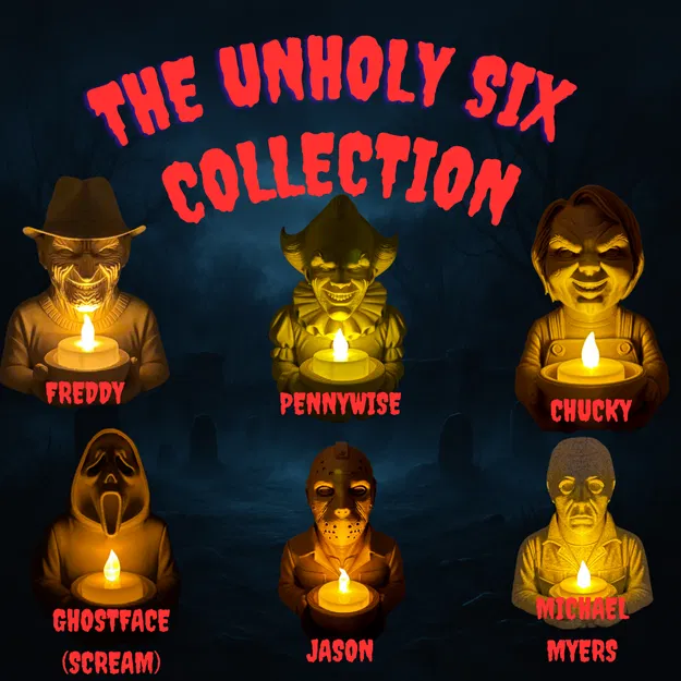 Bộ Sưu Tập The Unholy Six: Chân Nến Tealight Kinh Dị - Image 2