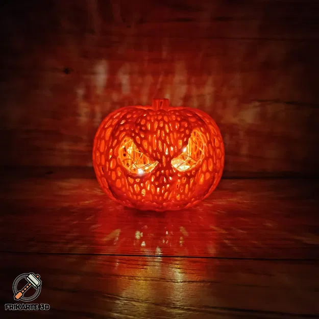 Trái Bí Ngô Halloween Voronoi | Kiểu Jack Skellington Cách Điệu - Image 1
