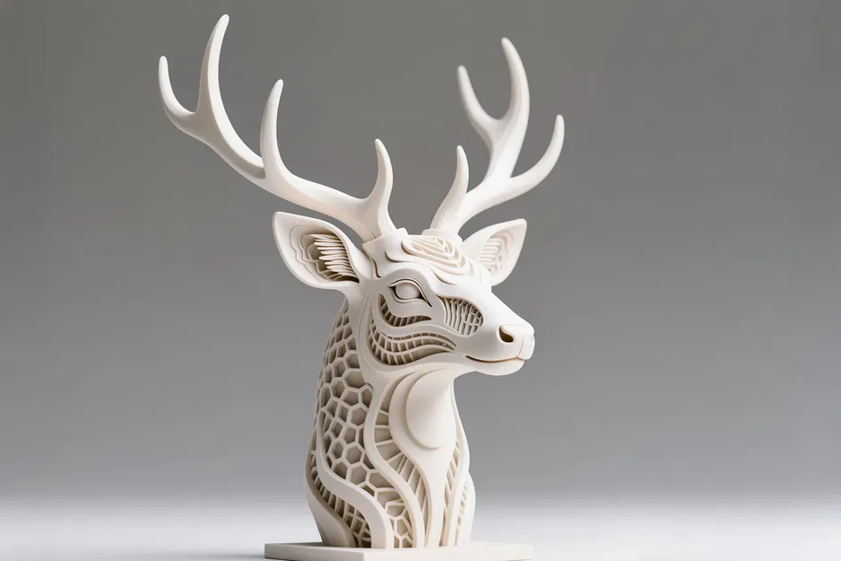 Tượng Đầu Hươu Hexa - Điêu Khắc Hình Học Độc Đáo - Image 1