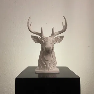 Tượng Đầu Hươu Hexa - Điêu Khắc Hình Học Độc Đáo