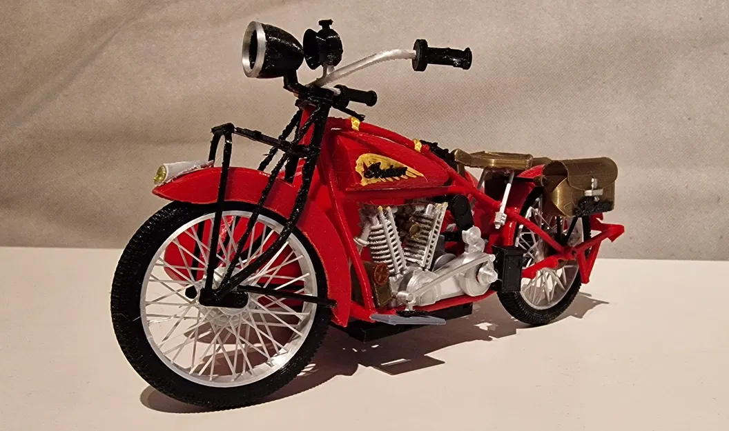 Mô hình Indian Scout 1:10 600cc 1928 có thùng xe - Image 2