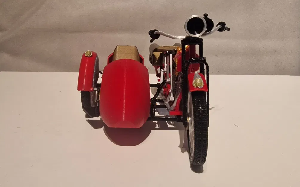 Mô hình Indian Scout 1:10 600cc 1928 có thùng xe - Image 6