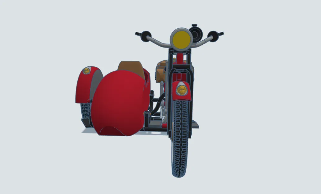 Mô hình Indian Scout 1:10 600cc 1928 có thùng xe - Image 11