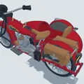 Mô hình Indian Scout 1:10 600cc 1928 có thùng xe - Thumbnail 15