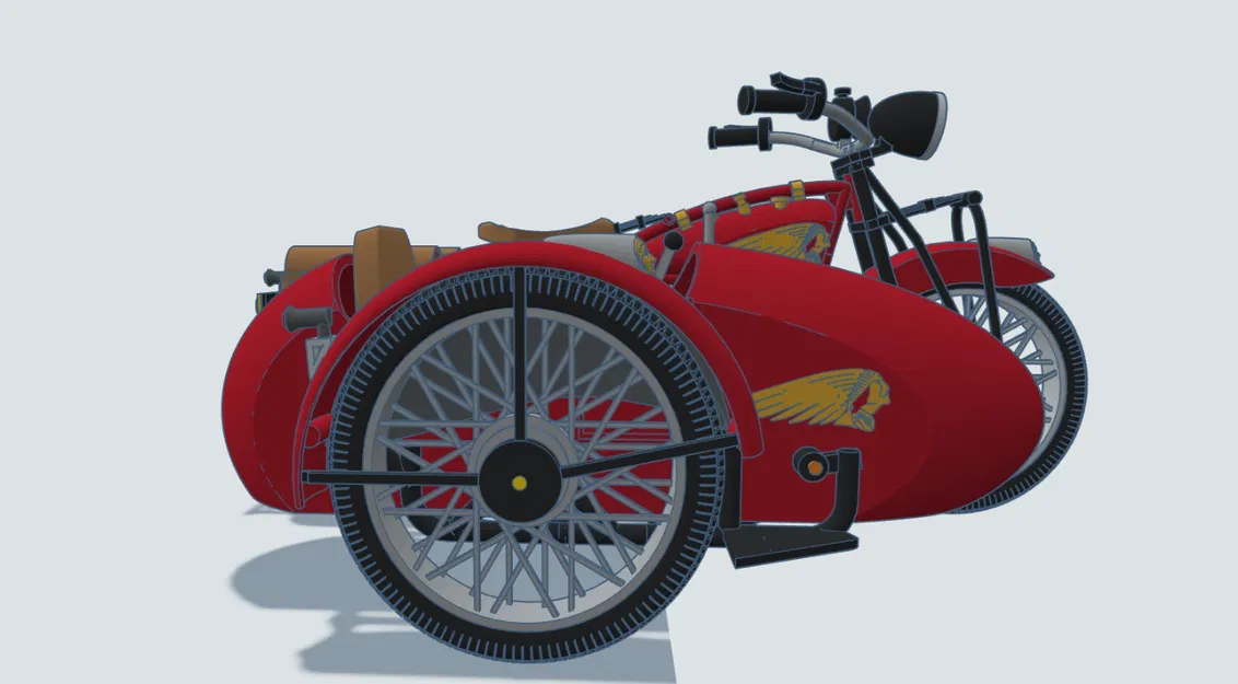 Mô hình Indian Scout 1:10 600cc 1928 có thùng xe - Image 16