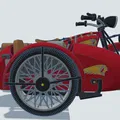 Mô hình Indian Scout 1:10 600cc 1928 có thùng xe - Thumbnail 16