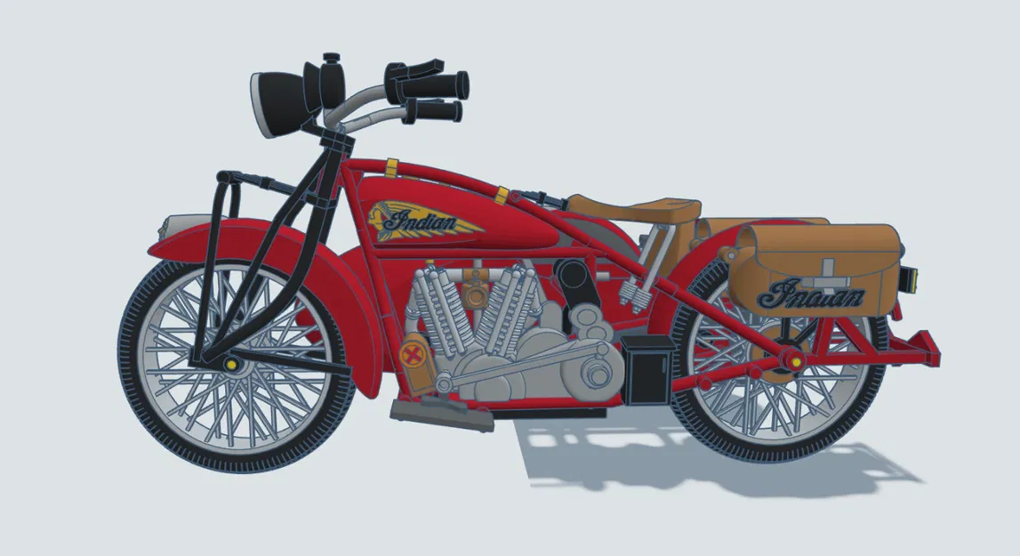 Mô hình Indian Scout 1:10 600cc 1928 có thùng xe - Image 17