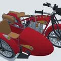 Mô hình Indian Scout 1:10 600cc 1928 có thùng xe - Thumbnail 18