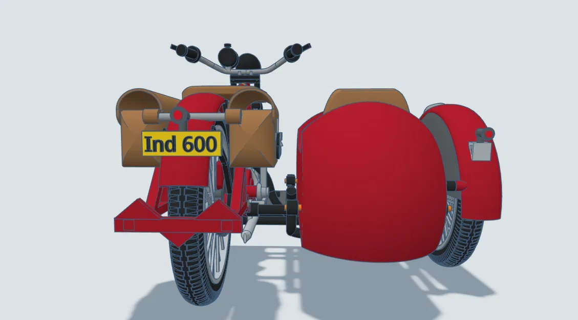 Mô hình Indian Scout 1:10 600cc 1928 có thùng xe - Image 21