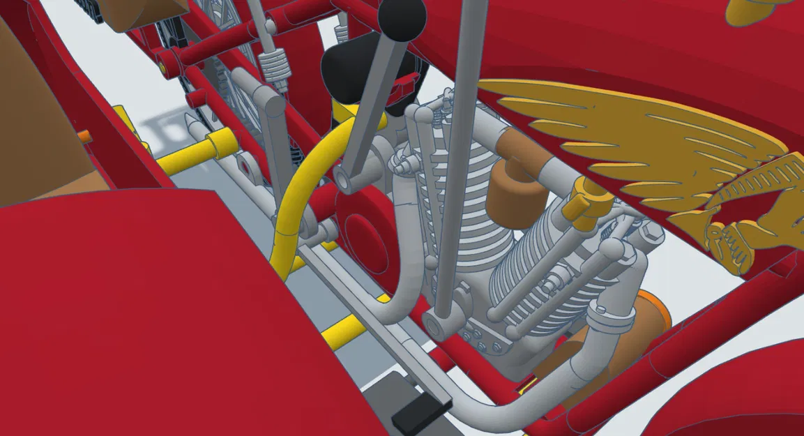 Mô hình Indian Scout 1:10 600cc 1928 có thùng xe - Image 22