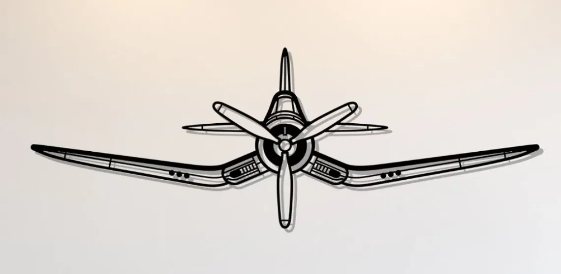 Nghệ Thuật Treo Tường Máy Bay Chance Vought F4U Corsair Mặt Trước - Image 1