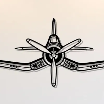 Nghệ Thuật Treo Tường Máy Bay Chance Vought F4U Corsair Mặt Trước