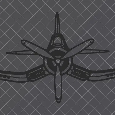 Nghệ Thuật Treo Tường Máy Bay Chance Vought F4U Corsair Mặt Trước