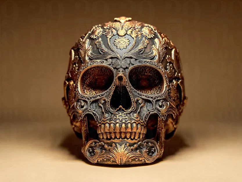 Hộp Sọ "Ornamental Dia Dos Muertos" Trang Trí - Image 8