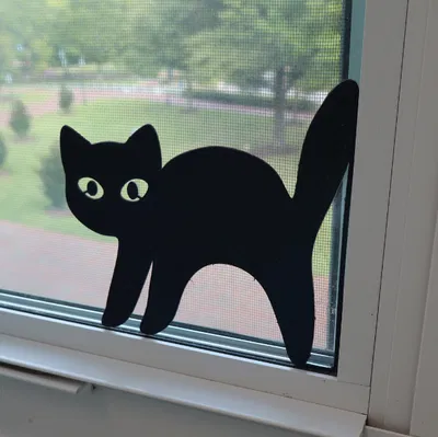 Decal Cửa Sổ Mèo Halloween