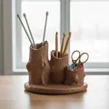 Ống Cắm Đồ Tổ Chức Hình Thân Cây Mộc Mạc – Chỗ Giữ Dụng Cụ Đan Len Thiên Nhiên Rừng - Thumbnail 1