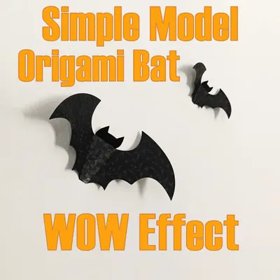 Trang Trí Tường Halloween Hình Dơi - Dơi Origami