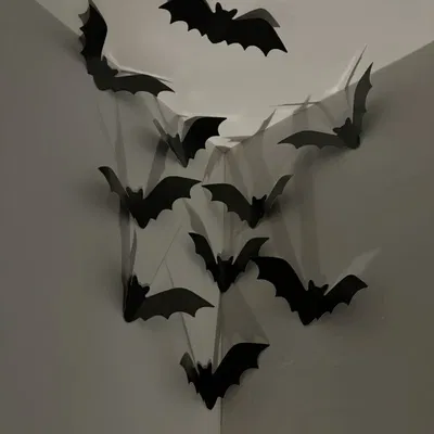 Trang Trí Tường Halloween Hình Dơi - Dơi Origami