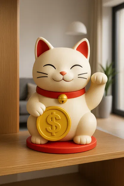 Mèo Thần Tài Maneki-neko May Mắn $ - Image 1
