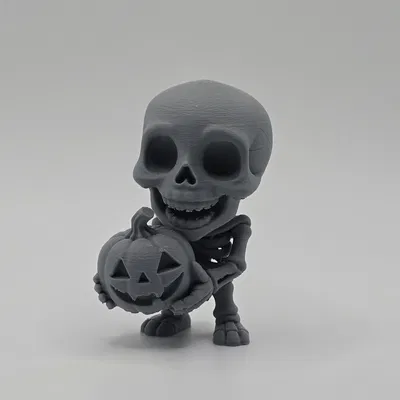 Móc Khóa/Figurine Bộ Xương Vui Vẻ Cùng Bí Ngô Halloween