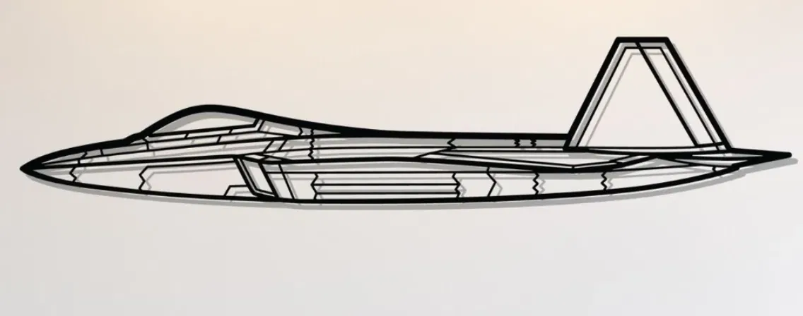 Tranh Silhouette Máy Bay F-22 Raptor Lockheed Martin - Image 1