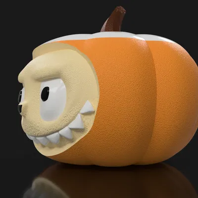 Trái Bí Ngô Jack-o'-lantern Phong Cách Labubu Dịp Halloween