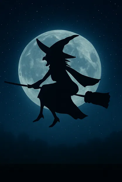 Hình bóng Bà Yaga trên Cây Chổi - Image 2
