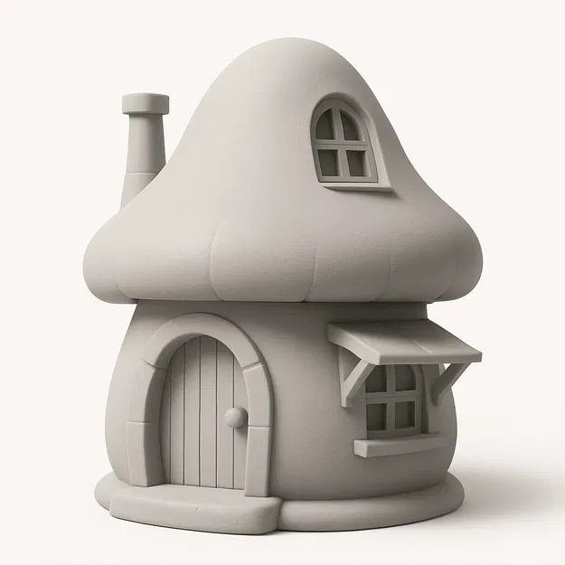 Nhà Nấm Smurf Trên Đèn Nến - Image 1