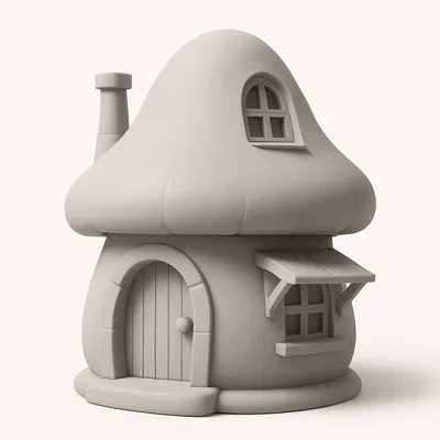 Nhà Nấm Smurf Trên Đèn Nến