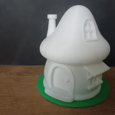 Nhà Nấm Smurf Trên Đèn Nến