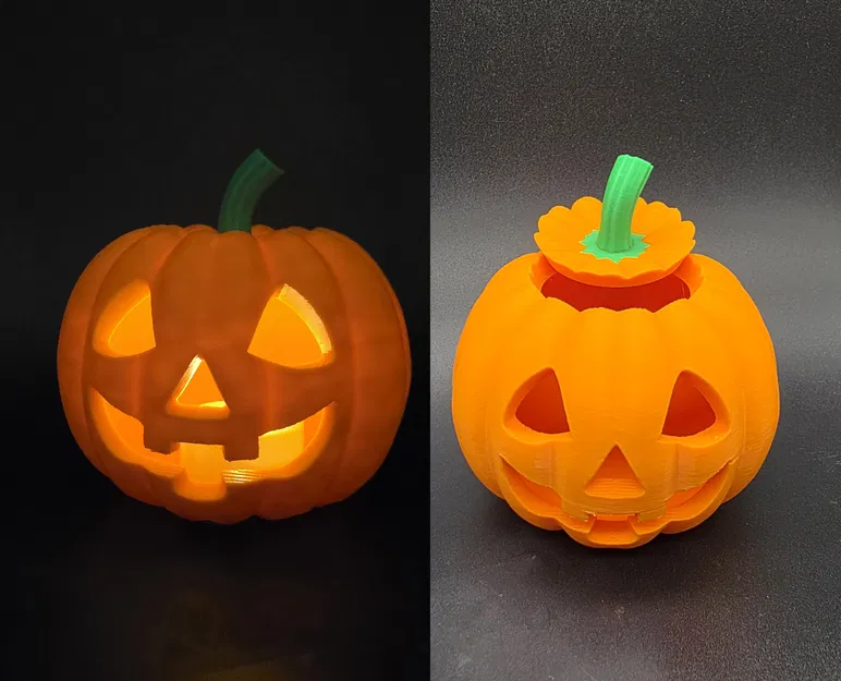 Chân nến LED Jack-o'-Lantern Cổ Điển có Nắp - Image 1