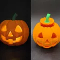 Chân nến LED Jack-o'-Lantern Cổ Điển có Nắp - Thumbnail 1