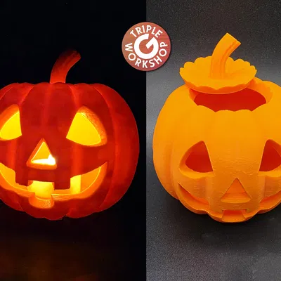 Chân nến LED Jack-o'-Lantern Cổ Điển có Nắp