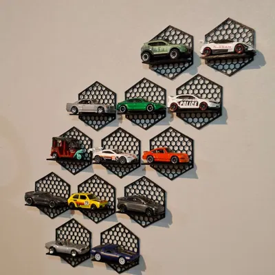 Kệ Trưng Bày Tường Lục Giác Modun Cho HotWheels