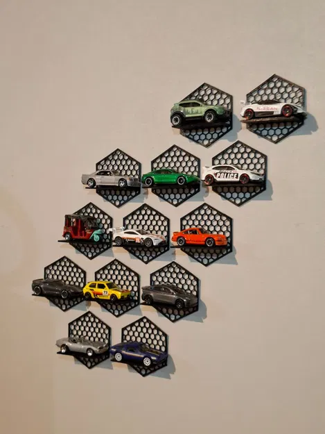 Kệ Trưng Bày Tường Lục Giác Modun Cho HotWheels - Image 2
