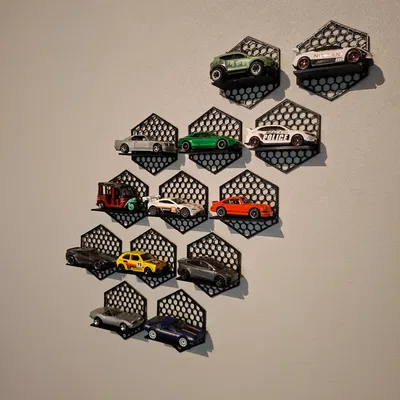 Kệ Trưng Bày Tường Lục Giác Modun Cho HotWheels