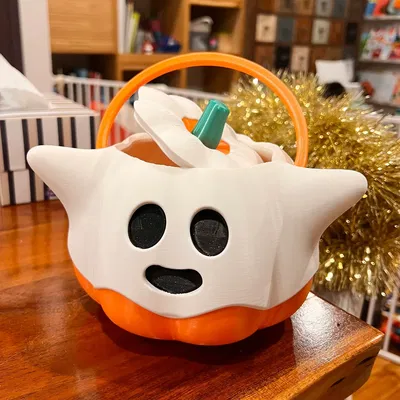 Thùng Đựng Halloween Bí Ngô Ma V2