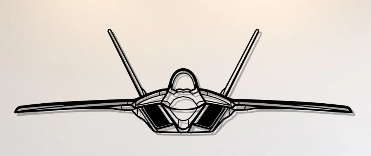Nghệ Thuật Treo Tường F-22 Raptor Mặt Trước - Image 1