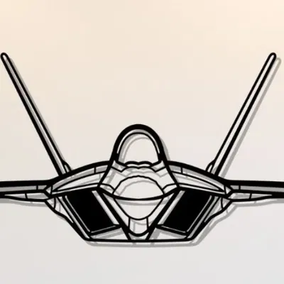 Nghệ Thuật Treo Tường F-22 Raptor Mặt Trước