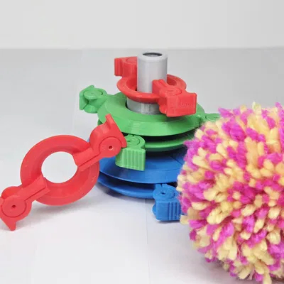 Bộ Dụng Cụ Làm PomPom (3 Kích Cỡ) + Tháp Tổ Chức