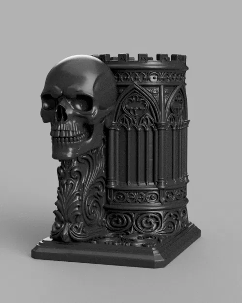 Hộp Đựng Bút Tháp Đầu Lâu Gothic - Image 1