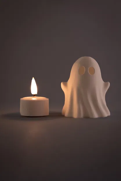 Mô Hình Đèn Trà Hình Ma Dễ Thương (File STL, Chỉ Dùng Cho Nến LED) - Image 5