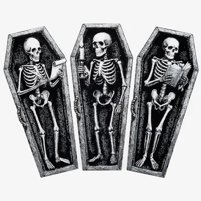 Kẹp Sách Hình Bộ Xương Trong Quan Tài