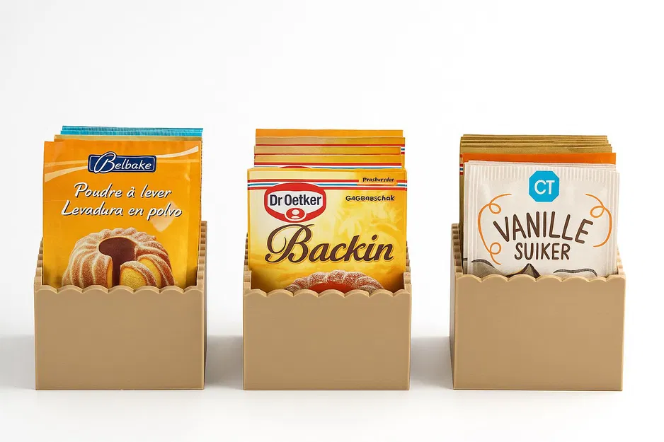 Hộp Đựng Gói Gia Vị Làm Bánh – Lưu Trữ Nhà Bếp In 3D - Image 1