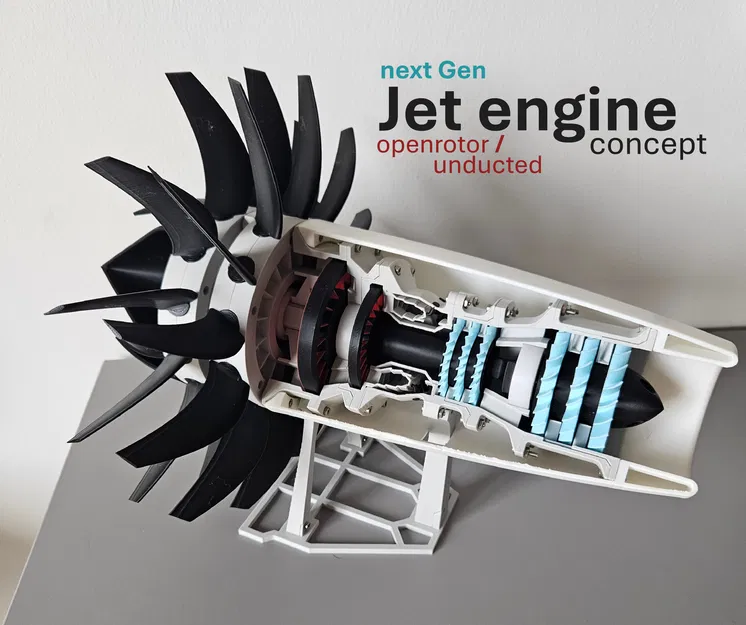 Mô hình động cơ Propfan in 3D (Ý tưởng động cơ phản lực) - Image 1