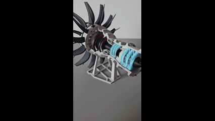 Mô hình động cơ Propfan in 3D (Ý tưởng động cơ phản lực) - Image 2